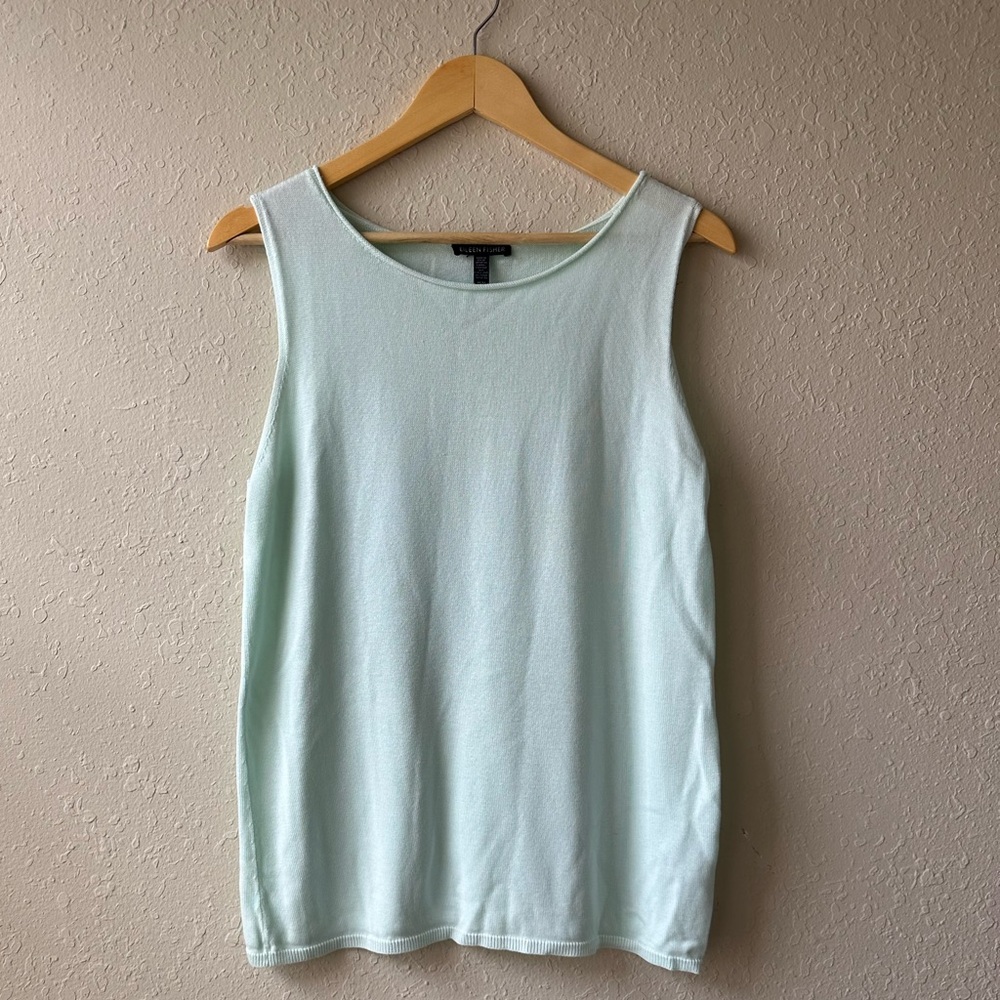 Eileen Fisher Green Sleeveless Tank Top Knit